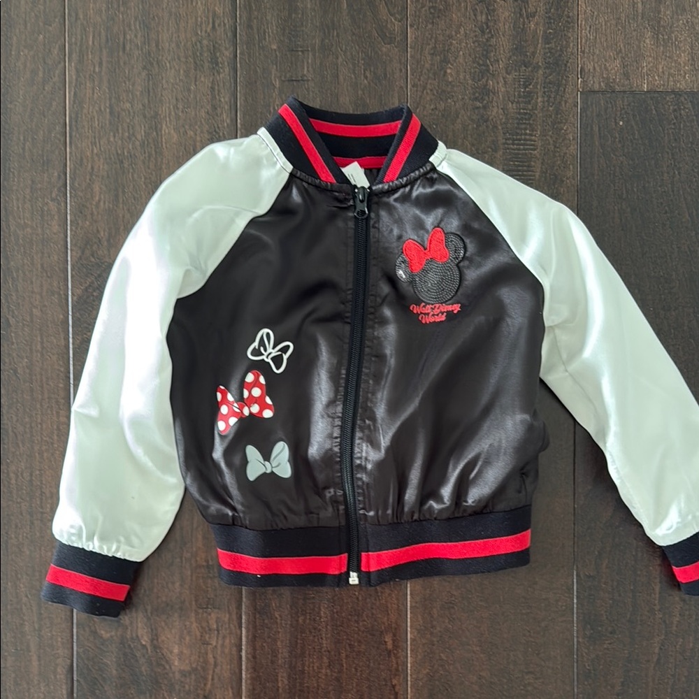 Disney Parks Magic Kingdom Toddler Girls Rare Minnie Mouse Black Be Bold Jacket